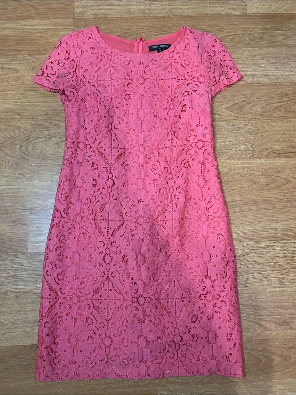 Banana Republic Coral-Pink Lace Mini Dress